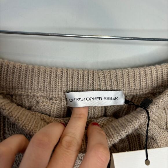 NWT Christopher Esber Cable Knit Micro Skirt in Tan - Picture 9 of 9